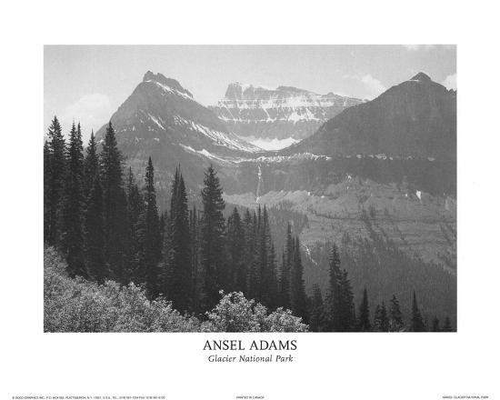 Glacier National Park-Ansel Adams-Lamina Framed Poster