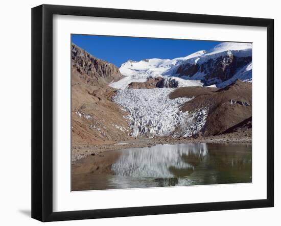 Glacier Near Plaza De Mulas Basecamp, Aconcagua Provincial Park, Andes Mountains, Argentina-Christian Kober-Framed Photographic Print