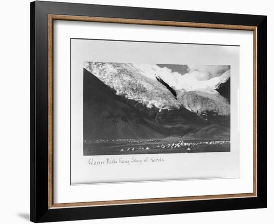 Glacier Nishi Kang Sang at Karola, Tibet, 1903-04-John Claude White-Framed Giclee Print