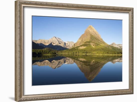 Glacier NP. Morning at Swift Current Lake Reflects Grinnell Point-Trish Drury-Framed Photographic Print