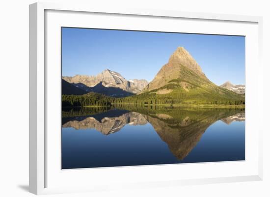 Glacier NP. Morning at Swift Current Lake Reflects Grinnell Point-Trish Drury-Framed Photographic Print