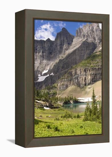 Glacier NP. Ptarmigan Wall. Alpine Lake Along Iceberg Lake Trail-Trish Drury-Framed Premier Image Canvas