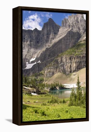 Glacier NP. Ptarmigan Wall. Alpine Lake Along Iceberg Lake Trail-Trish Drury-Framed Premier Image Canvas