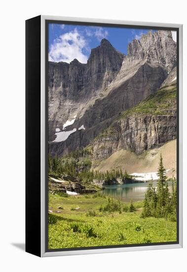 Glacier NP. Ptarmigan Wall. Alpine Lake Along Iceberg Lake Trail-Trish Drury-Framed Premier Image Canvas