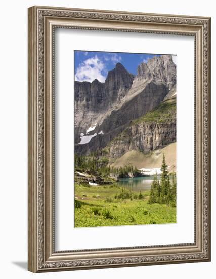 Glacier NP. Ptarmigan Wall. Alpine Lake Along Iceberg Lake Trail-Trish Drury-Framed Photographic Print