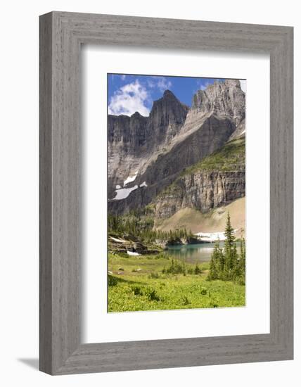 Glacier NP. Ptarmigan Wall. Alpine Lake Along Iceberg Lake Trail-Trish Drury-Framed Photographic Print