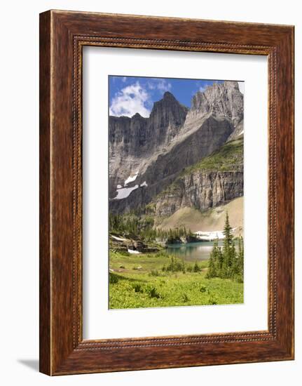 Glacier NP. Ptarmigan Wall. Alpine Lake Along Iceberg Lake Trail-Trish Drury-Framed Photographic Print