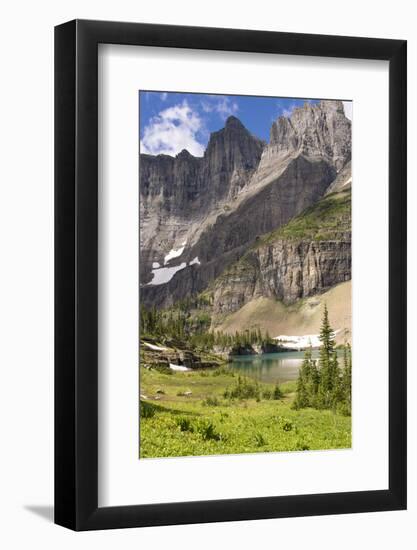 Glacier NP. Ptarmigan Wall. Alpine Lake Along Iceberg Lake Trail-Trish Drury-Framed Photographic Print