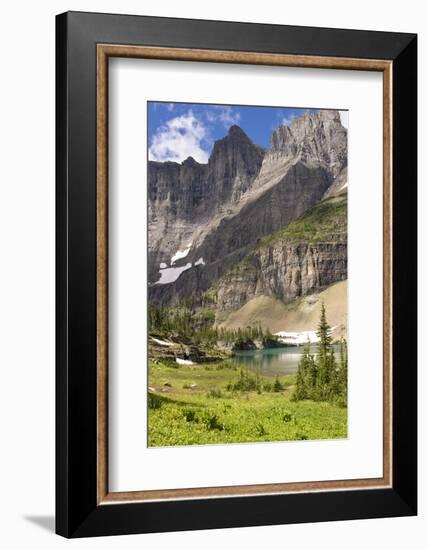 Glacier NP. Ptarmigan Wall. Alpine Lake Along Iceberg Lake Trail-Trish Drury-Framed Photographic Print