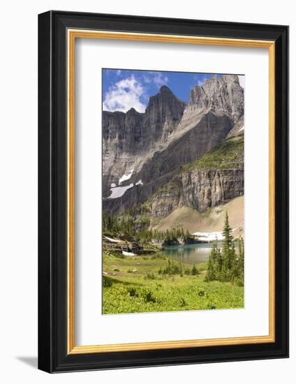Glacier NP. Ptarmigan Wall. Alpine Lake Along Iceberg Lake Trail-Trish Drury-Framed Photographic Print