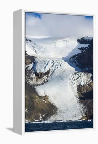 Glacier on Brown Bluff huge volcanic basalt, Tabarin Peninsula, Antarctica, Polar Regions-Michael Runkel-Framed Premier Image Canvas