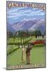 Glacier Park Lodge - Glacier National Park, Montana-Lantern Press-Mounted Art Print