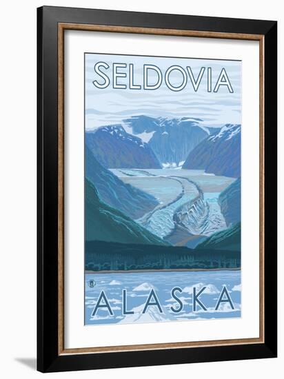 Glacier Scene, Seldovia, Alaska-Lantern Press-Framed Art Print