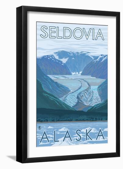 Glacier Scene, Seldovia, Alaska-Lantern Press-Framed Art Print