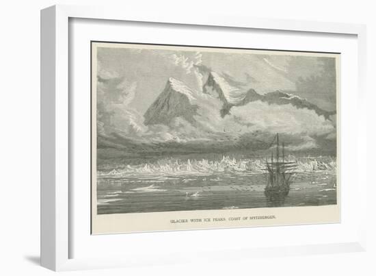 Glacier with Ice Peaks, Coast of Spitzbergen-null-Framed Giclee Print