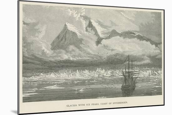 Glacier with Ice Peaks, Coast of Spitzbergen-null-Mounted Giclee Print