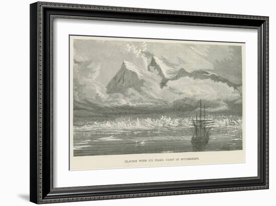 Glacier with Ice Peaks, Coast of Spitzbergen-null-Framed Giclee Print