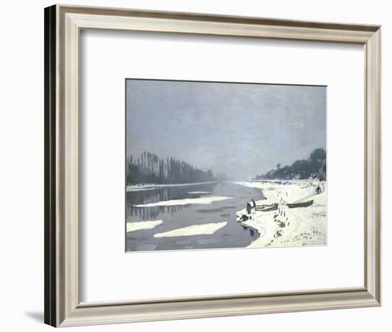 Glacons Sur la Seine a Bougival-Claude Monet-Framed Premium Giclee Print