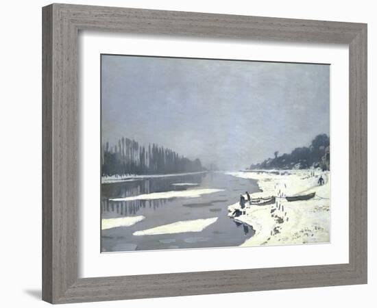 Glacons Sur la Seine a Bougival-Claude Monet-Framed Giclee Print