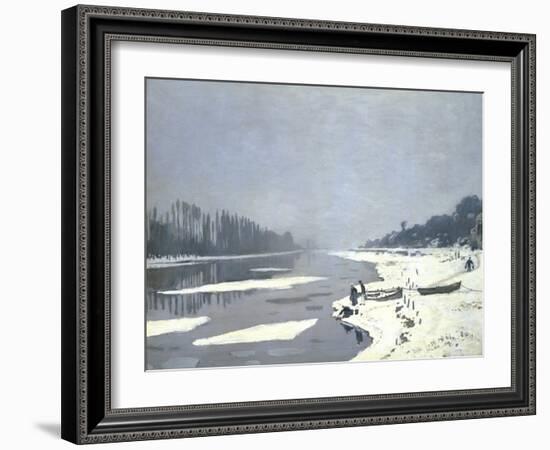 Glacons Sur la Seine a Bougival-Claude Monet-Framed Giclee Print