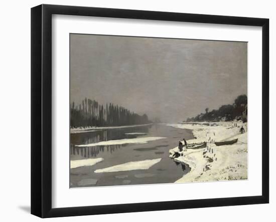 Glaçons sur la Seine à Bougival-Claude Monet-Framed Giclee Print