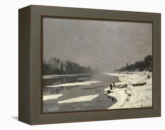 Glaçons sur la Seine à Bougival-Claude Monet-Framed Premier Image Canvas