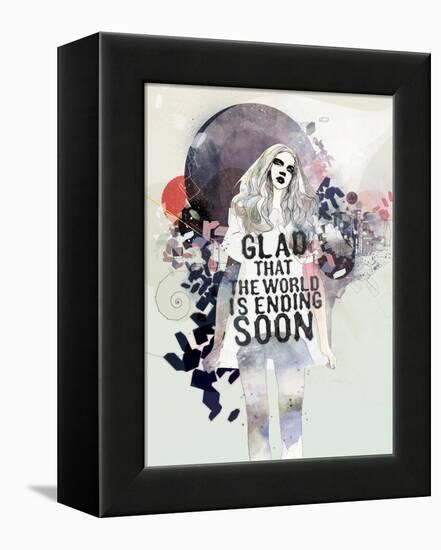 Glad That the World-Mydeadpony-Framed Stretched Canvas