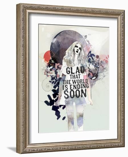 Glad That the World-Mydeadpony-Framed Art Print