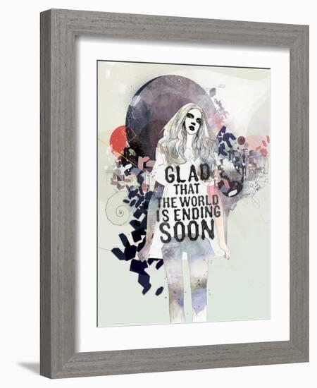 Glad That the World-Mydeadpony-Framed Art Print