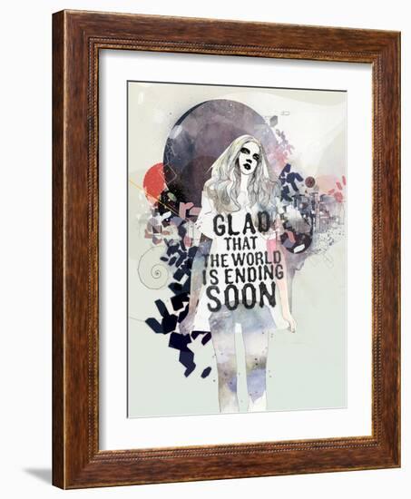 Glad That the World-Mydeadpony-Framed Art Print