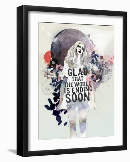 Glad That the World-Mydeadpony-Framed Art Print