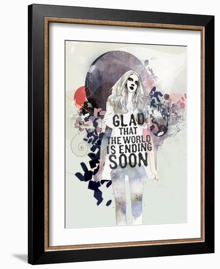 Glad That the World-Mydeadpony-Framed Art Print