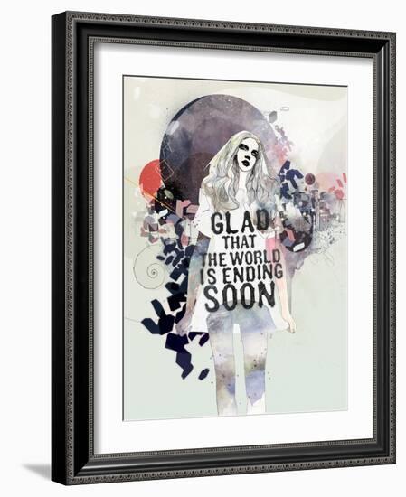 Glad That the World-Mydeadpony-Framed Art Print