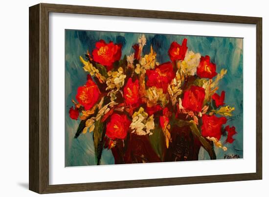 Glad Tiding Rose, 2017 (Acrylic on Canvas)-Patricia Brintle-Framed Giclee Print