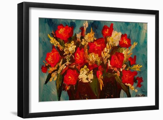 Glad Tiding Rose, 2017 (Acrylic on Canvas)-Patricia Brintle-Framed Giclee Print