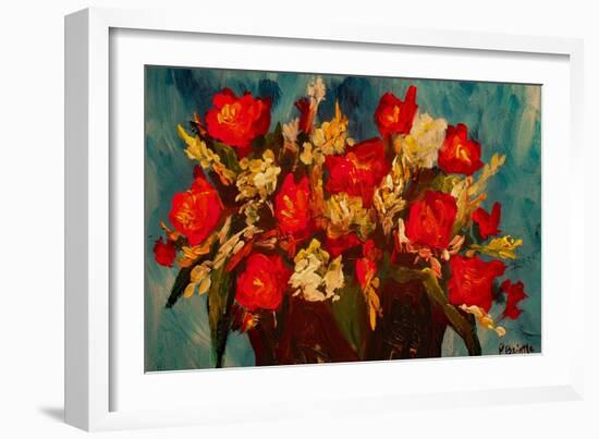 Glad Tiding Rose, 2017 (Acrylic on Canvas)-Patricia Brintle-Framed Giclee Print