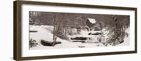 Glade Creek Grist Mill in Winter, Babcock State Park, Fayette County, West Virginia, USA-null-Framed Photographic Print