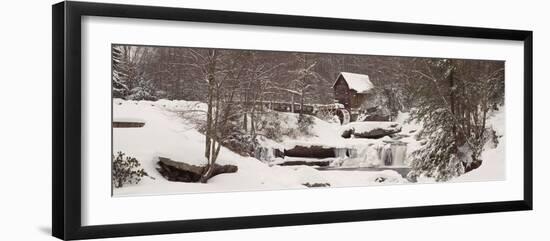 Glade Creek Grist Mill in Winter, Babcock State Park, Fayette County, West Virginia, USA-null-Framed Photographic Print