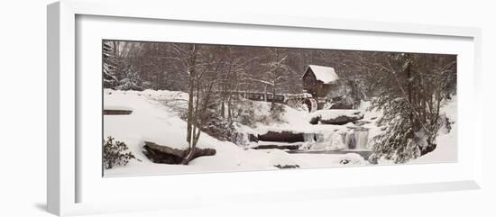 Glade Creek Grist Mill in Winter, Babcock State Park, Fayette County, West Virginia, USA-null-Framed Photographic Print
