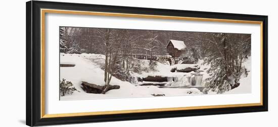 Glade Creek Grist Mill in Winter, Babcock State Park, Fayette County, West Virginia, USA-null-Framed Photographic Print