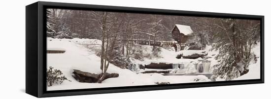 Glade Creek Grist Mill in Winter, Babcock State Park, Fayette County, West Virginia, USA-null-Framed Premier Image Canvas