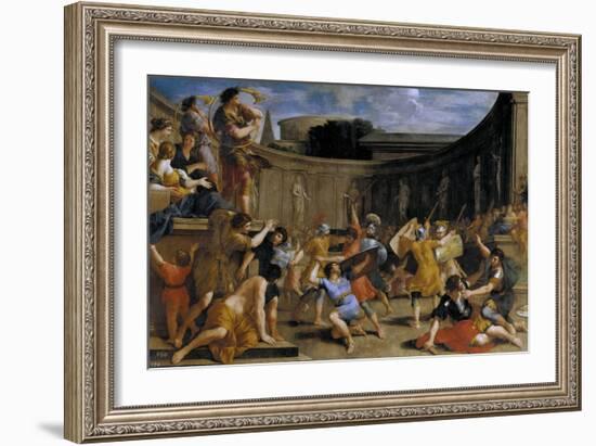 Gladiadores romanos, 1635-1639-Giovanni Francesco Romanelli-Framed Giclee Print