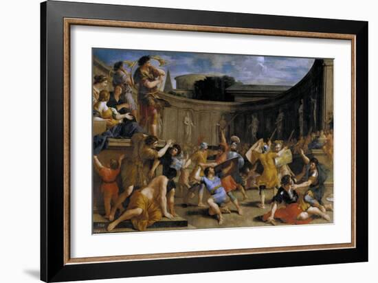 Gladiadores romanos, 1635-1639-Giovanni Francesco Romanelli-Framed Giclee Print