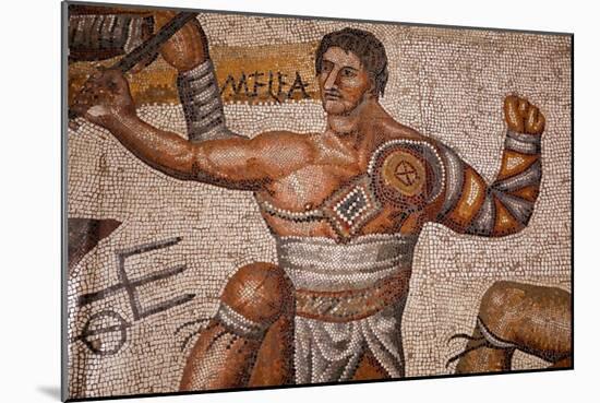 Gladiator Battles. 320-330, Mosaic-Roman-Mounted Giclee Print