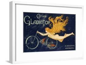 Gladiator Bicycles, Ca 1905, Advertising Poster, Paris. France, 20th Century-null-Framed Giclee Print