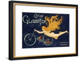 Gladiator Bicycles, Ca 1905, Advertising Poster, Paris. France, 20th Century-null-Framed Giclee Print