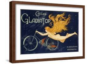 Gladiator Bicycles, Ca 1905, Advertising Poster, Paris. France, 20th Century-null-Framed Giclee Print