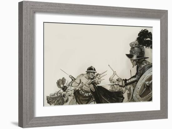 Gladiator Fights-Angus Mcbride-Framed Giclee Print