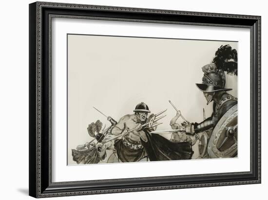 Gladiator Fights-Angus Mcbride-Framed Giclee Print