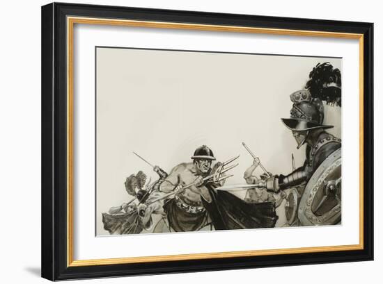 Gladiator Fights-Angus Mcbride-Framed Giclee Print